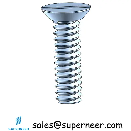 6-32 x 1/2" Flat Head Undercut Slotted Machine Screw Steel Blue Zinc Plated