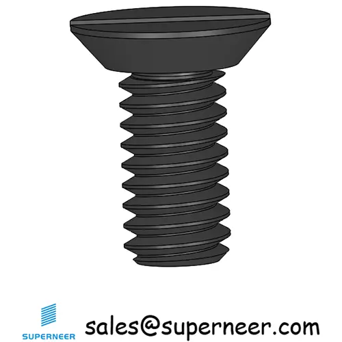 8-32 x 3/8" Flat Head Undercut Slotted Machine Screw Steel Black