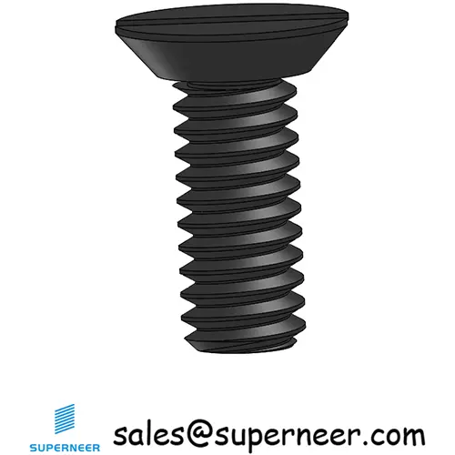 8-32 x 7/16" Flat Head Undercut Slotted Machine Screw Steel Black