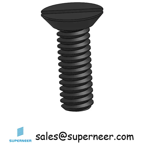 8-32 x 1/2" Flat Head Undercut Slotted Machine Screw Steel Black