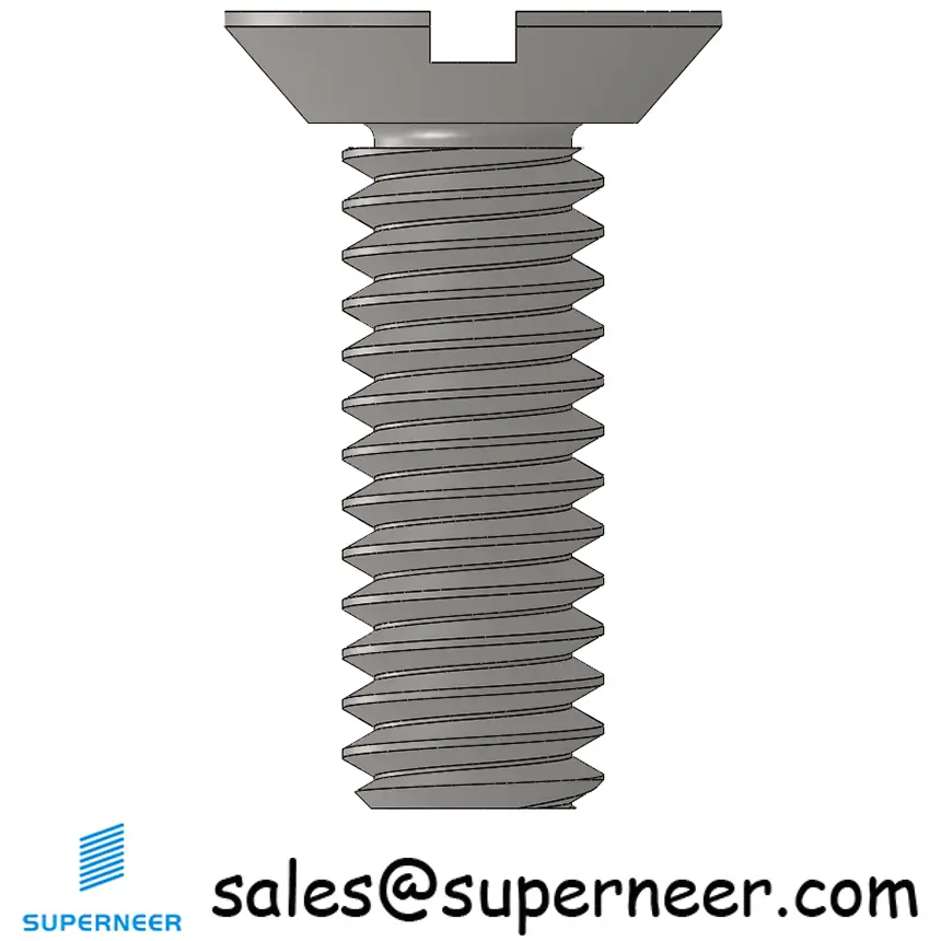 8-32 x 1/2" Flat Head Undercut Slotted Machine Screw SUS304 Stainless Steel Inox