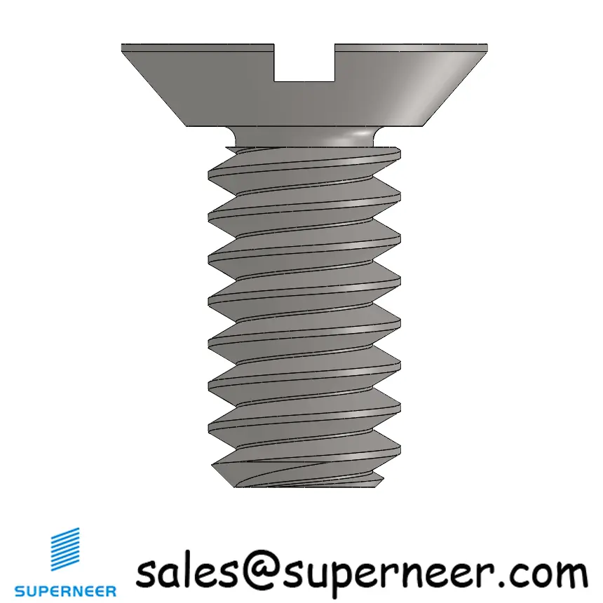 10-32 x 7/16" Flat Head Undercut Slotted Machine Screw SUS304 Stainless Steel Inox