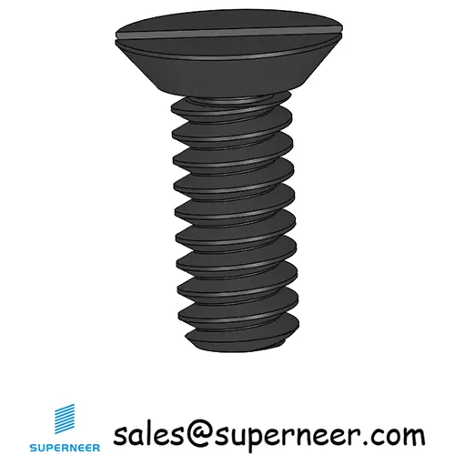 10-32 x 1/2" Flat Head Undercut Slotted Machine Screw Steel Black