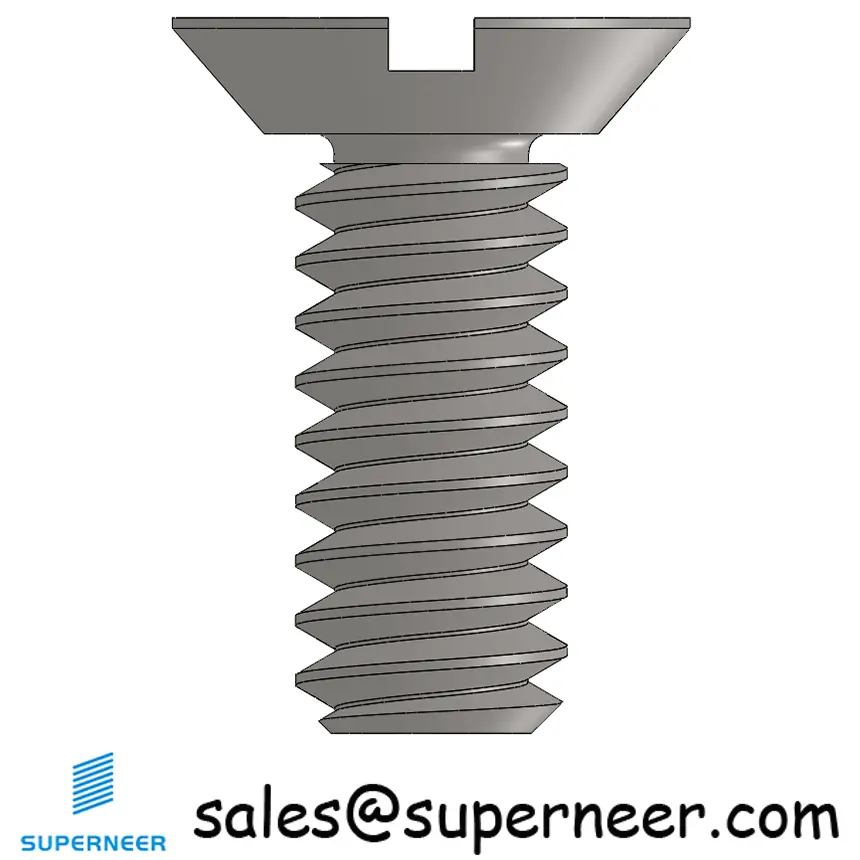 10-32 x 1/2" Flat Head Undercut Slotted Machine Screw SUS304 Stainless Steel Inox