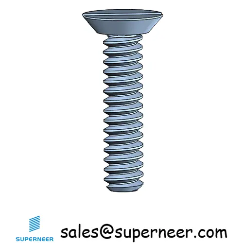 M2 x 9 mm Flat Head Undercut Slotted Machine Screw Steel Blue Zinc Plated