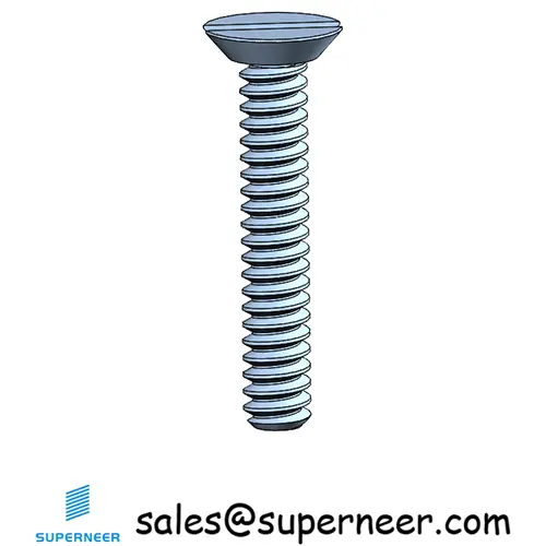 M2 x 12 mm Flat Head Undercut Slotted Machine Screw Steel Blue Zinc Plated