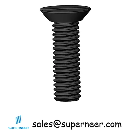 M3.5 x 12 mm Flat Head Undercut Slotted Machine Screw Steel Black