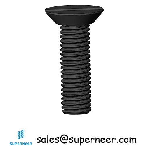 M4 x 14 mm Flat Head Undercut Slotted Machine Screw Steel Black