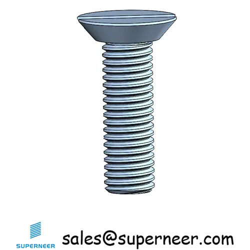 M4 x 14 mm Flat Head Undercut Slotted Machine Screw Steel Blue Zinc Plated