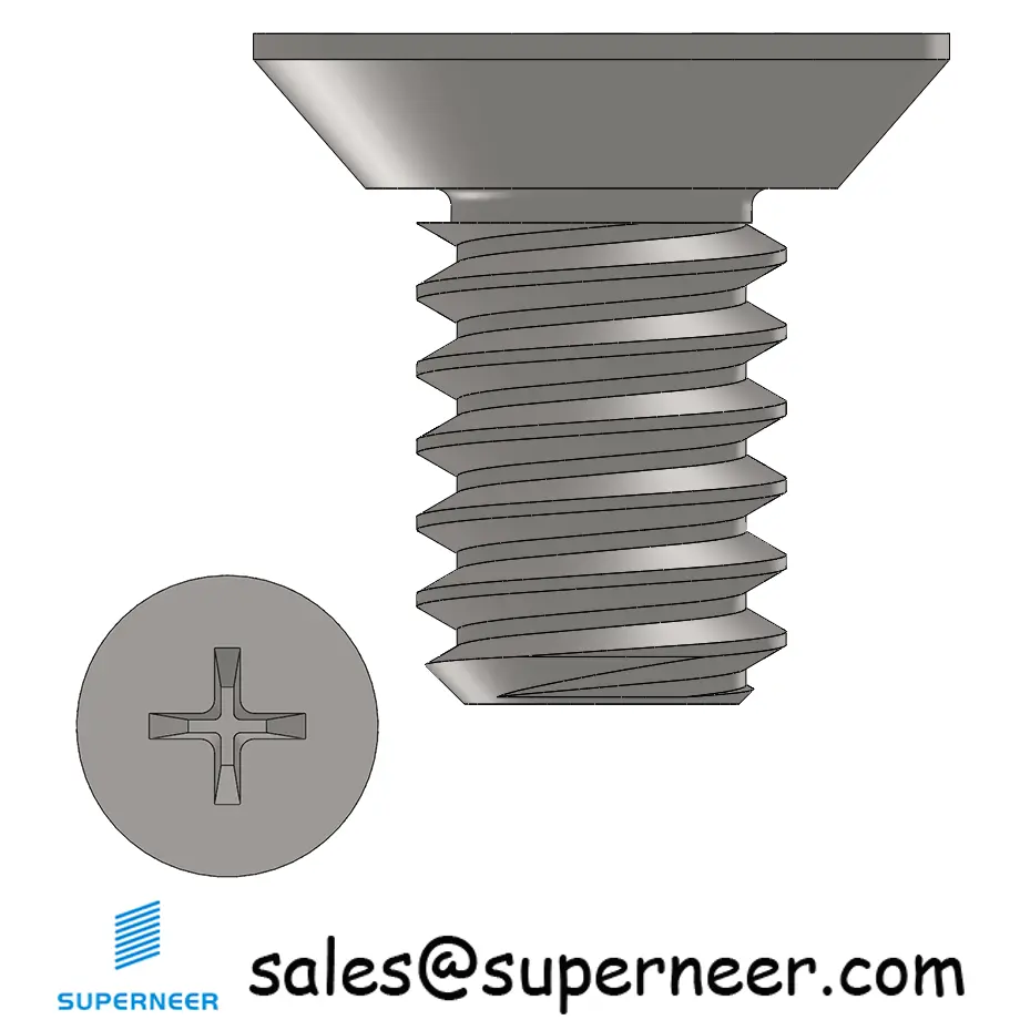 2-56 x 5/32" Flat Head Undercut Phillips Machine Screw SUS304 Stainless Steel Inox