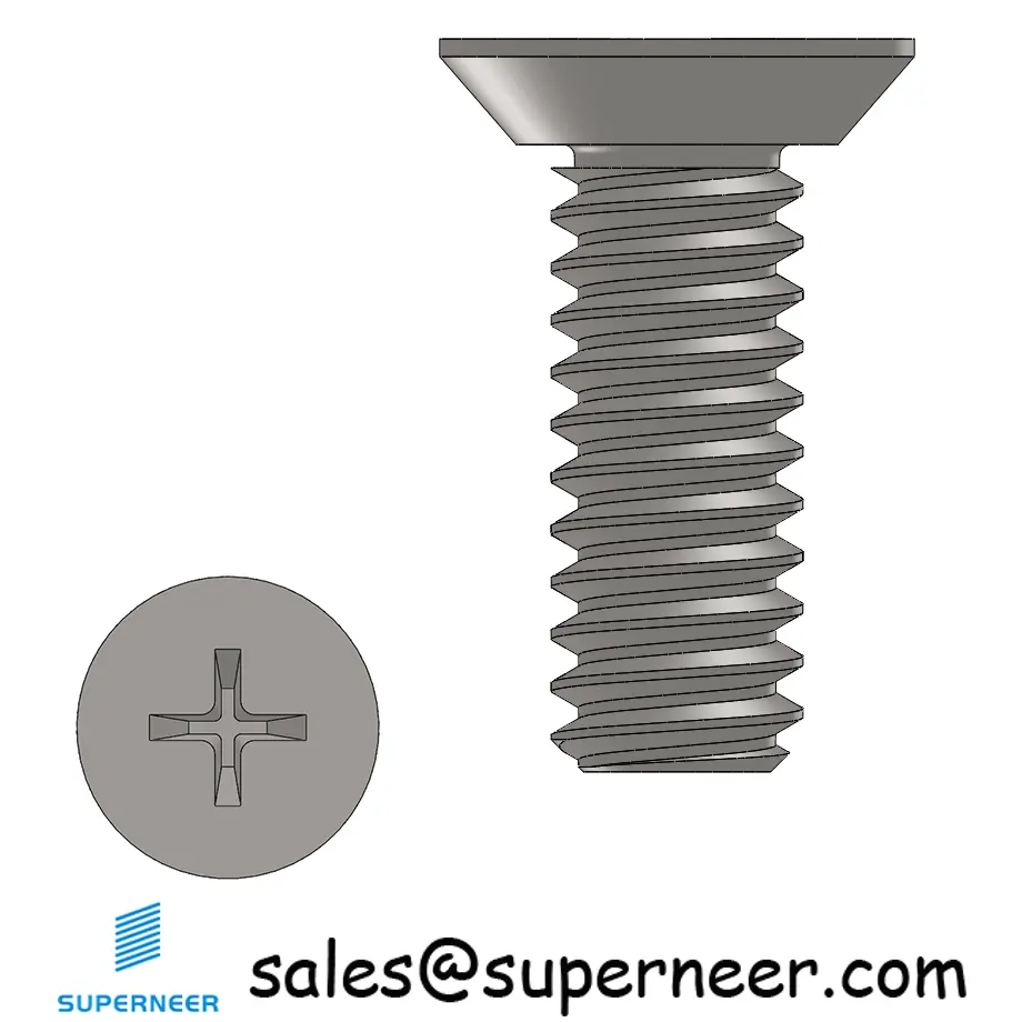 2-56 x 1/4" Flat Head Undercut Phillips Machine Screw SUS304 Stainless Steel Inox