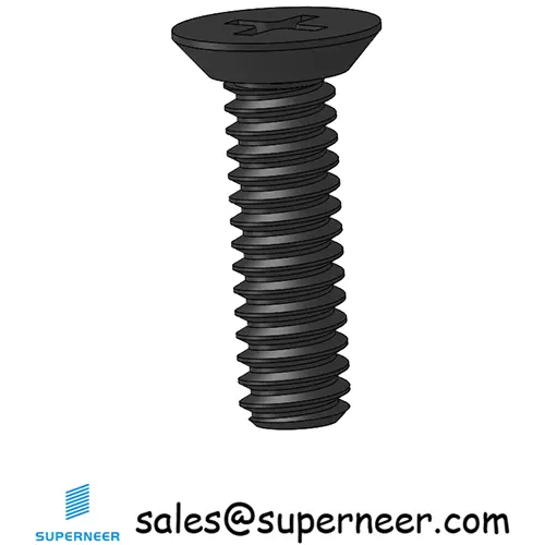 2-56 x 5/16" Flat Head Undercut Phillips Machine Screw Steel Black