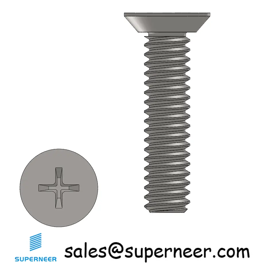 2-56 x 3/8" Flat Head Undercut Phillips Machine Screw SUS304 Stainless Steel Inox