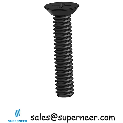 2-56 x 7/16"Flat Head Undercut Phillips Machine Screw Steel Black