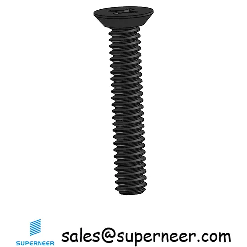 2-56 x 1/2" Flat Head Undercut Phillips Machine Screw Steel Black