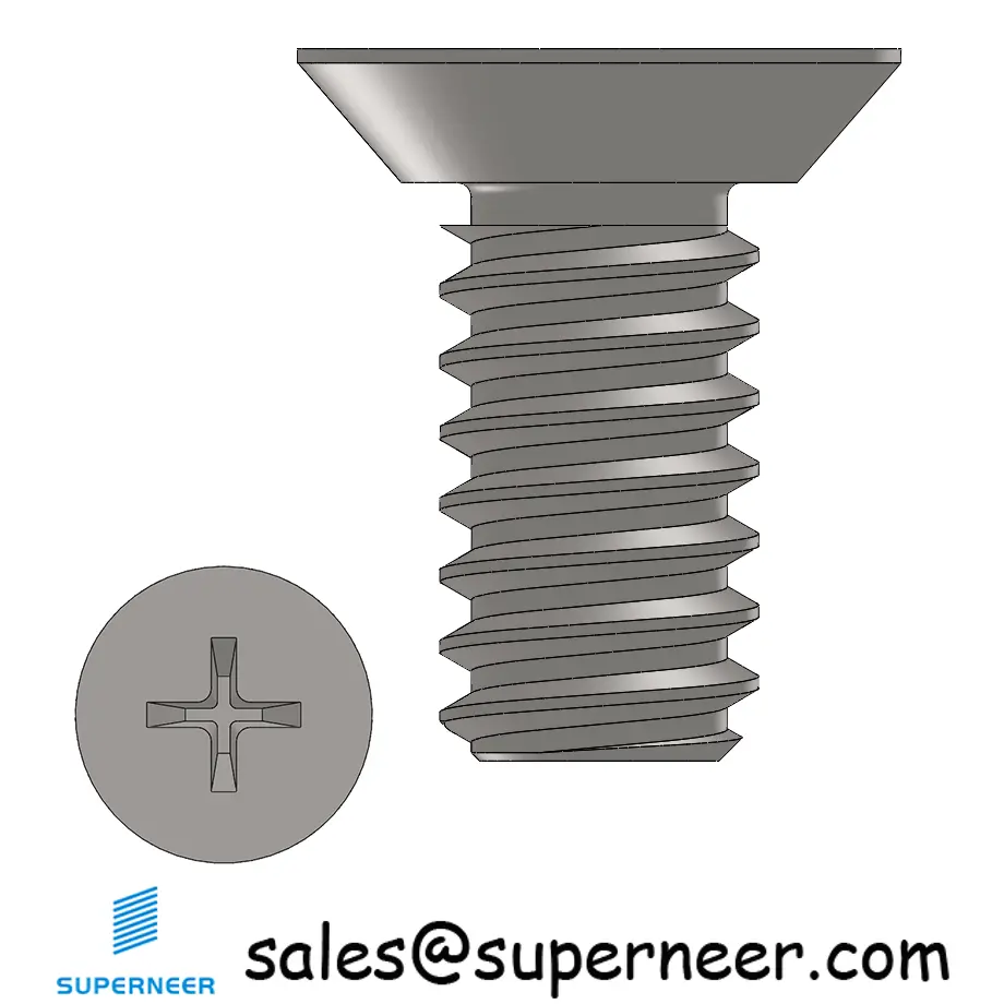 4-40 x 1/4" Flat Head Undercut Phillips Machine Screw SUS304 Stainless Steel Inox