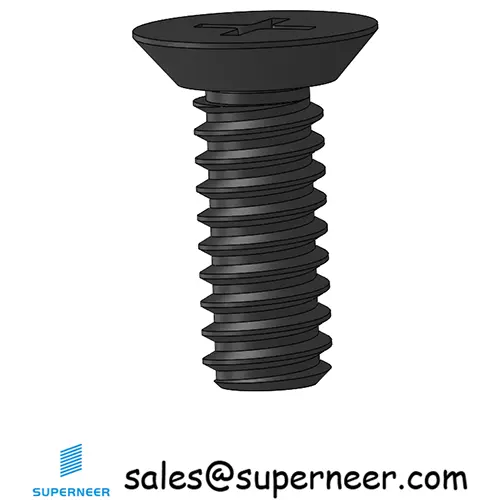 4-40 x 5/16" Flat Head Undercut Phillips Machine Screw Steel Black