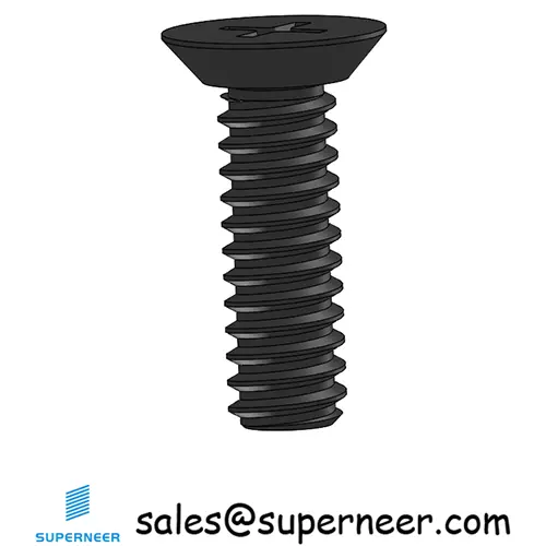 4-40 x 3/8" Flat Head Undercut Phillips Machine Screw Steel Black