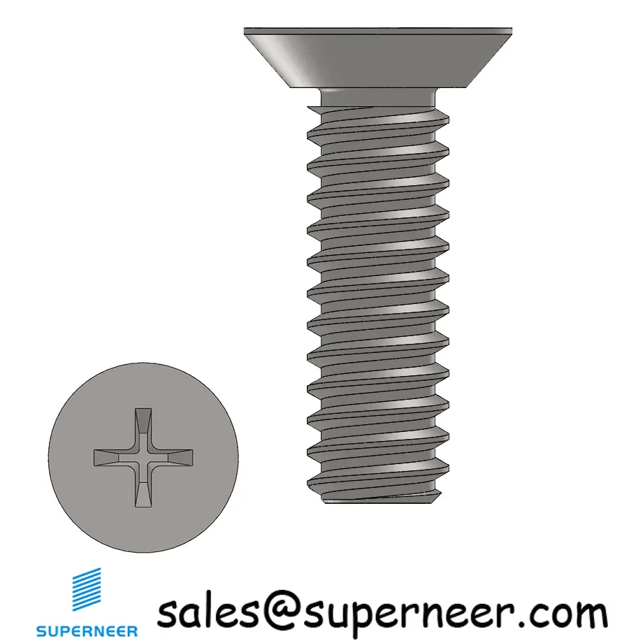 4-40 x 3/8" Flat Head Undercut Phillips Machine Screw SUS304 Stainless Steel Inox