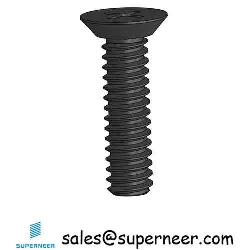 4-40 x 7/16" Flat Head Undercut Phillips Machine Screw Steel Black