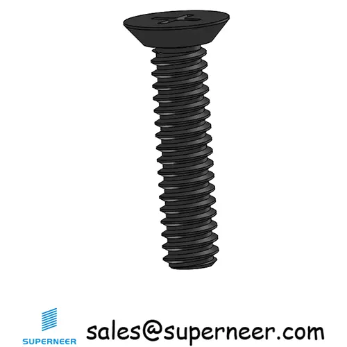 4-40 x 1/2" Flat Head Undercut Phillips Machine Screw Steel Black