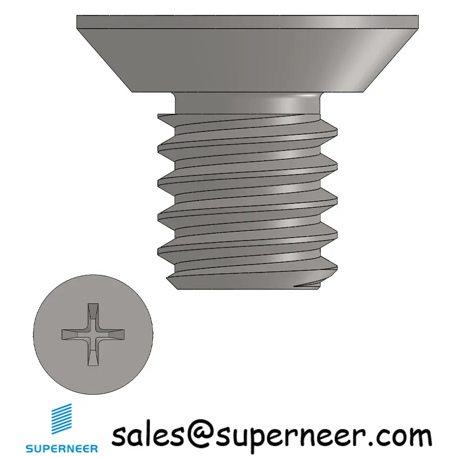 8-32 x 1/4" Flat Head Undercut Phillips Machine Screw SUS304 Stainless Steel Inox