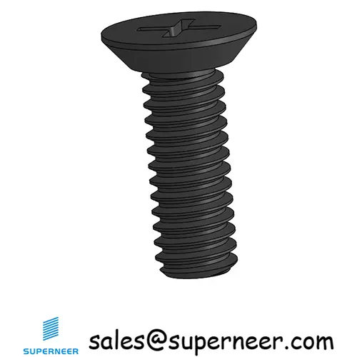 8-32 x 1/2" Flat Head Undercut Phillips Machine Screw Steel Black