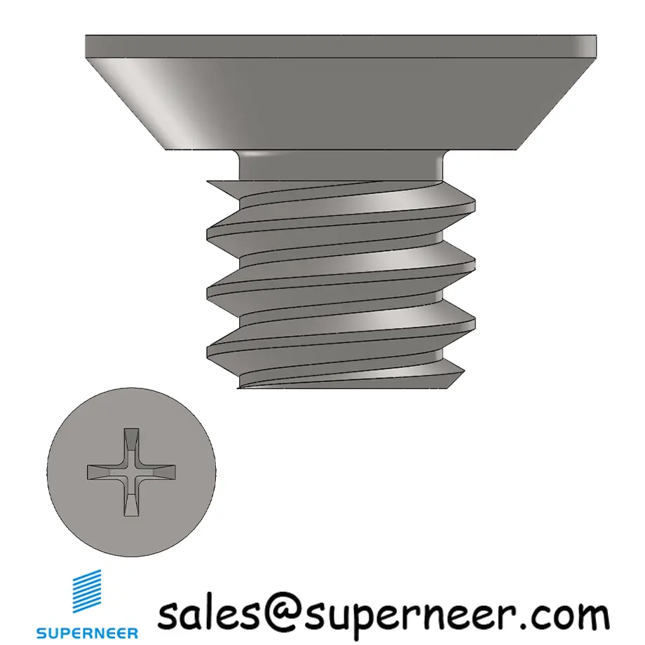 10-32 x 1/4" Flat Head Undercut Phillips Machine Screw SUS304 Stainless Steel Inox