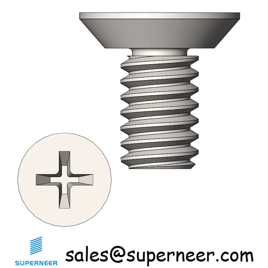 M2 x 4 mm  Flat Head Undercut Phillips Machine Screw SUS304 Stainless Steel Inox