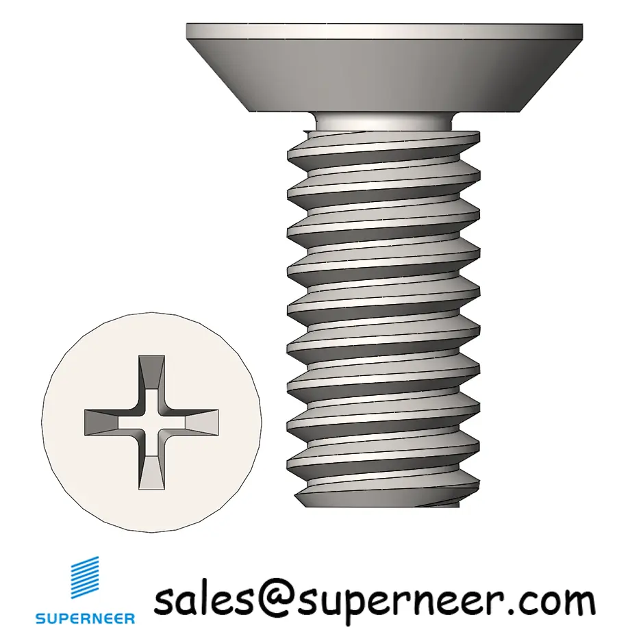 M2 x 5 mm  Flat Head Undercut Phillips Machine Screw SUS304 Stainless Steel Inox