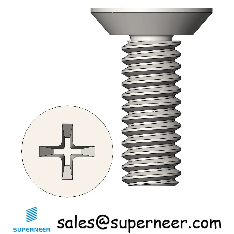 M2 x 7 mm  Flat Head Undercut Phillips Machine Screw SUS304 Stainless Steel Inox