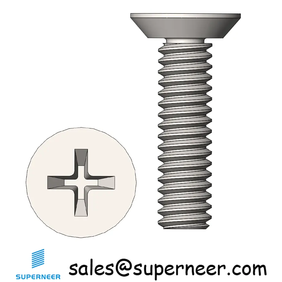 M2 x 8 mm  Flat Head Undercut Phillips Machine Screw SUS304 Stainless Steel Inox