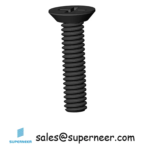 M2 x 9 mm Flat Head Undercut Phillips Machine Screw Steel Black