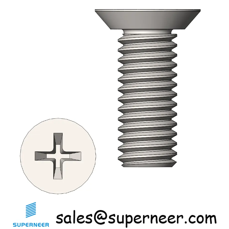 M3 x 8 mm  Flat Head Undercut Phillips Machine Screw SUS304 Stainless Steel Inox