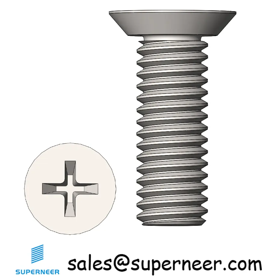 M3 x 9 mm  Flat Head Undercut Phillips Machine Screw SUS304 Stainless Steel Inox