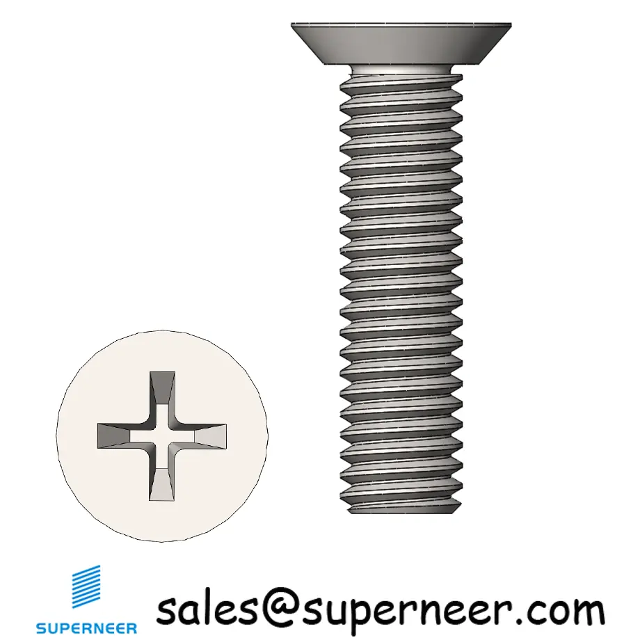 M3 x 12 mm  Flat Head Undercut Phillips Machine Screw SUS304 Stainless Steel Inox