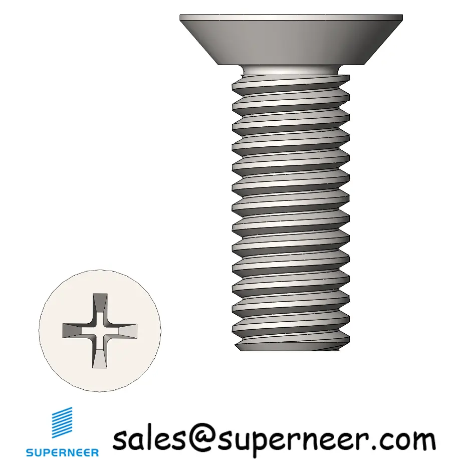 M3.5 x 10 mm  Flat Head Undercut Phillips Machine Screw SUS304 Stainless Steel Inox