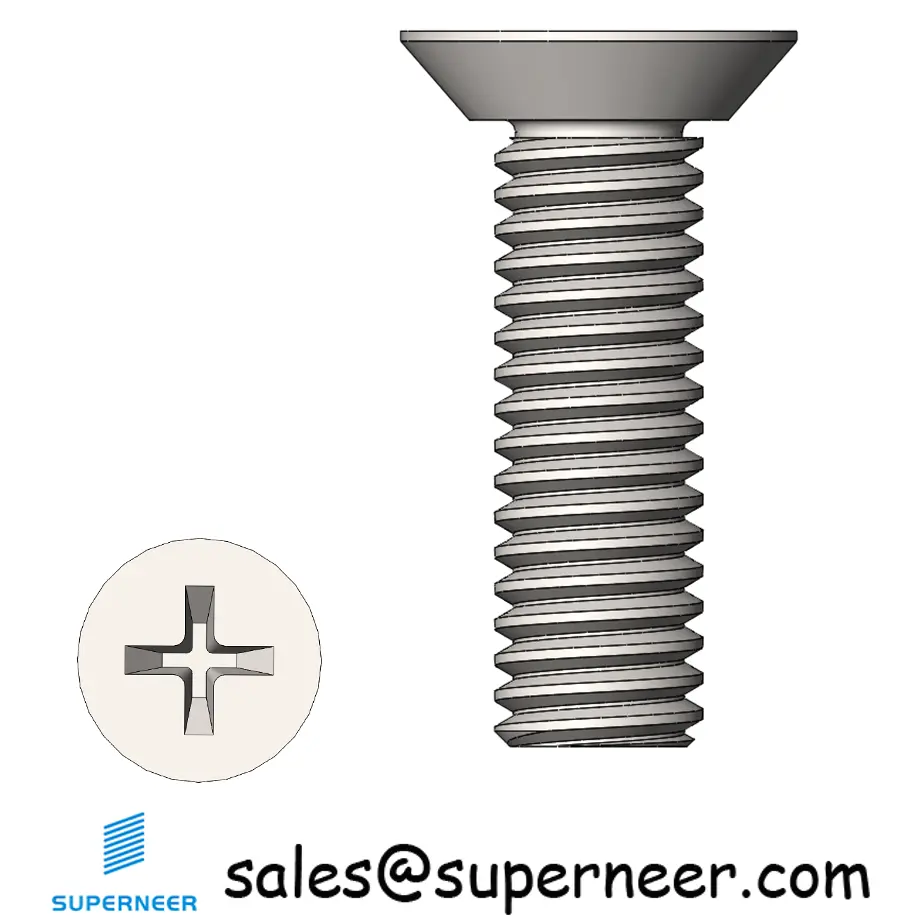 M3.5 x 12 mm  Flat Head Undercut Phillips Machine Screw SUS304 Stainless Steel Inox