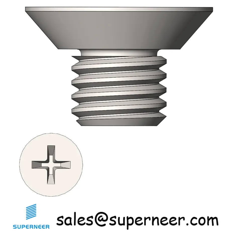 M4 x 5 mm  Flat Head Undercut Phillips Machine Screw SUS304 Stainless Steel Inox