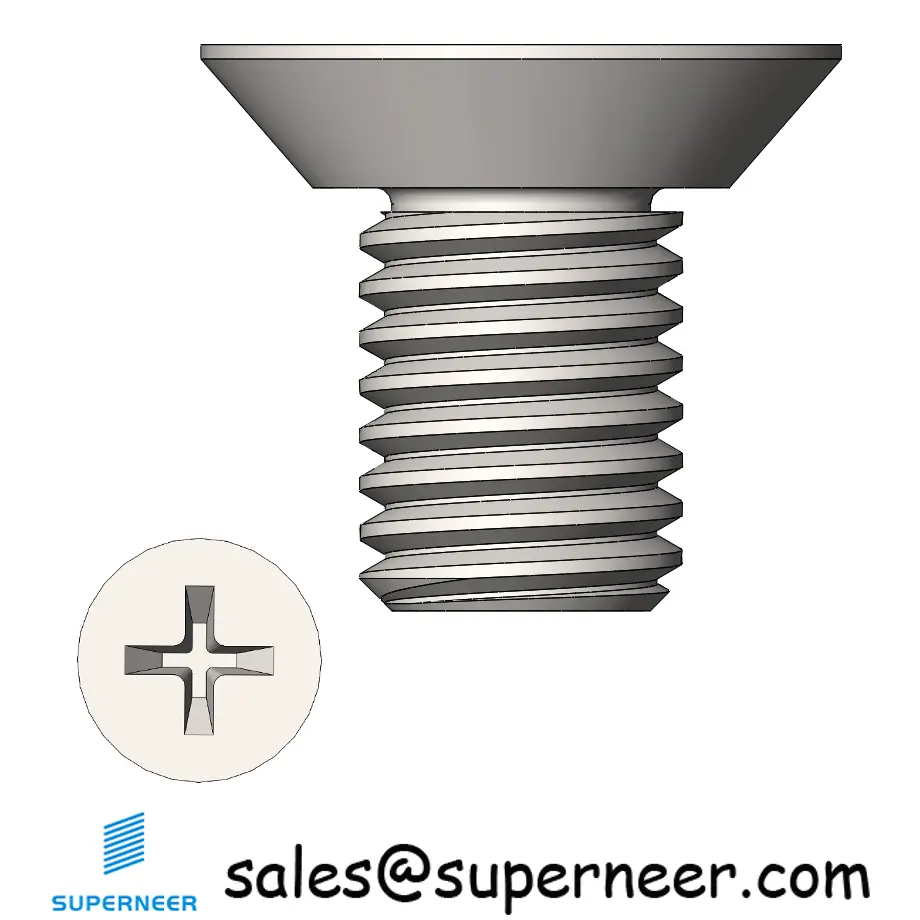 M4 x 8 mm  Flat Head Undercut Phillips Machine Screw SUS304 Stainless Steel Inox