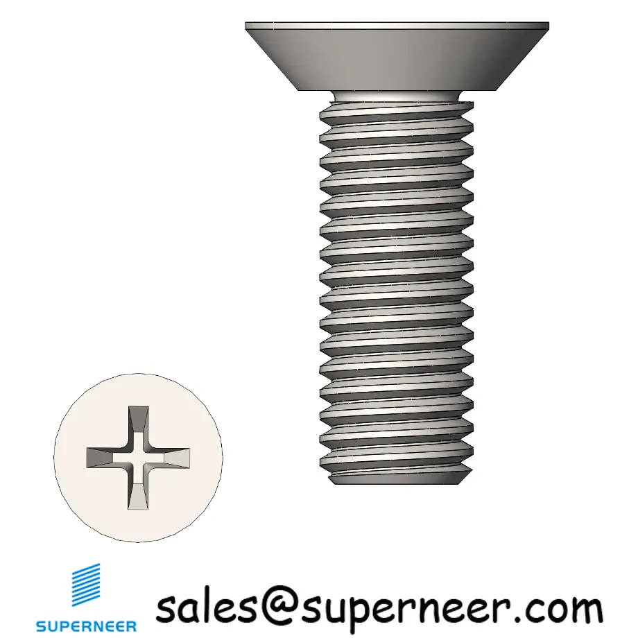 M4 x 12 mm  Flat Head Undercut Phillips Machine Screw SUS304 Stainless Steel Inox