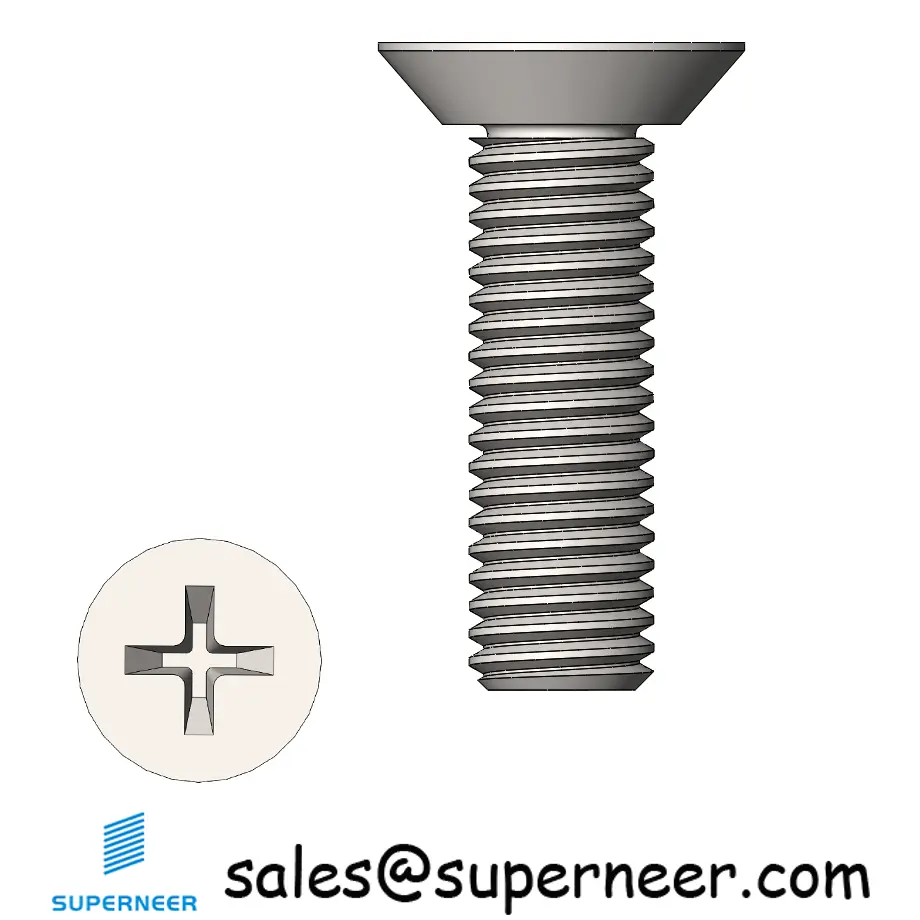 M4 x 14 mm  Flat Head Undercut Phillips Machine Screw SUS304 Stainless Steel Inox