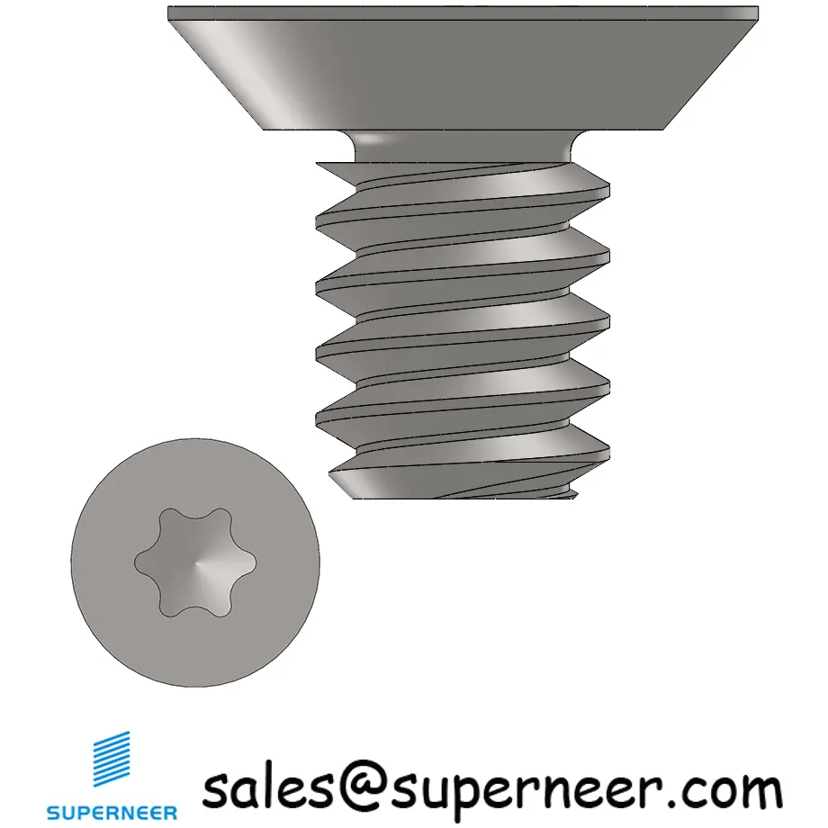 4-40 x 3/16" Flat Head Undercut Torx Machine Screw SUS304 Stainless Steel Inox