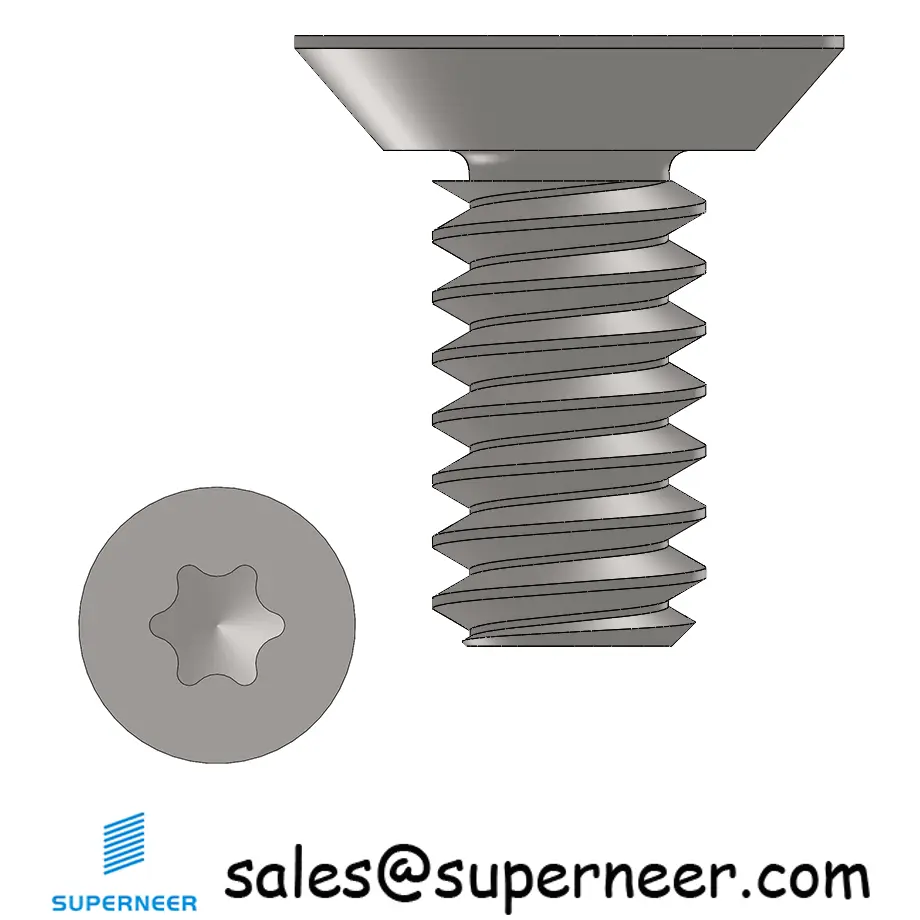 4-40 x 1/4" Flat Head Undercut Torx Machine Screw SUS304 Stainless Steel Inox