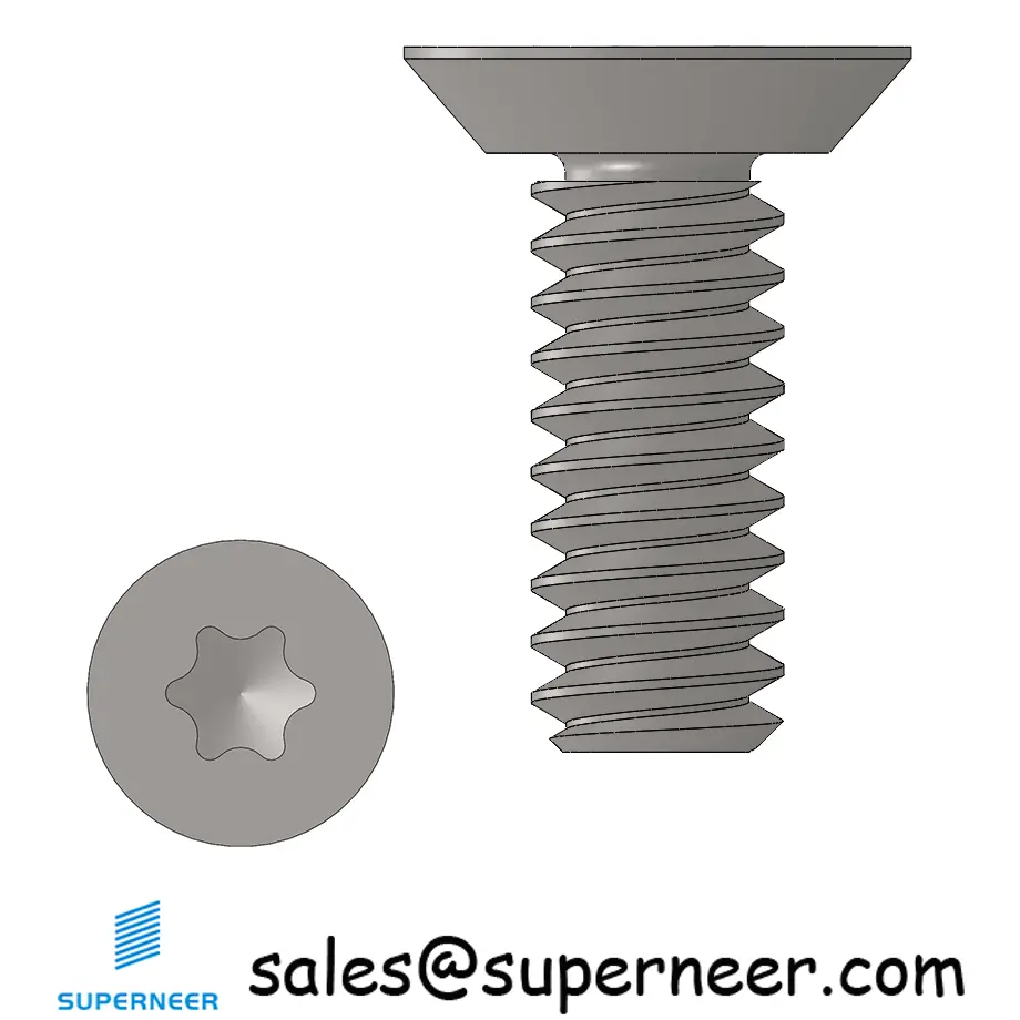 4-40 x 5/16" Flat Head Undercut Torx Machine Screw SUS304 Stainless Steel Inox