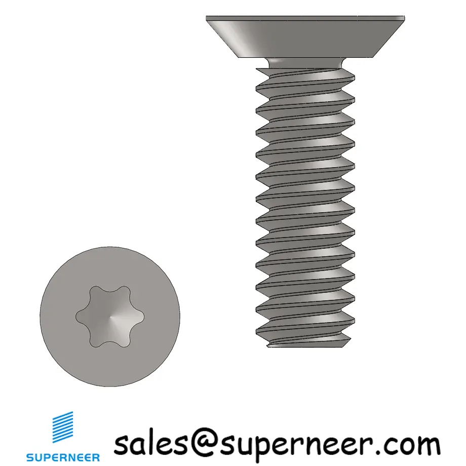 4-40 x 3/8" Flat Head Undercut Torx Machine Screw SUS304 Stainless Steel Inox