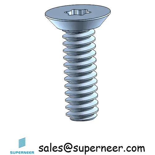 4-40 x 3/8" Flat Head Undercut Torx Machine Screw Steel Blue Zinc Plated