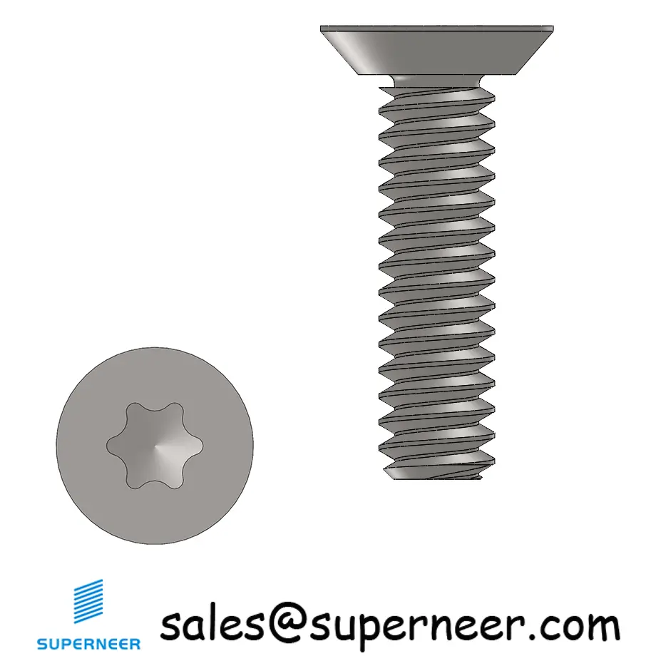 4-40 x 7/16"  Flat Head Undercut Torx Machine Screw SUS304 Stainless Steel Inox