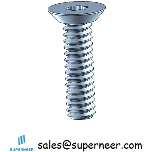 4-40 x 7/16" Flat Head Undercut Torx Machine Screw Steel Blue Zinc Plated