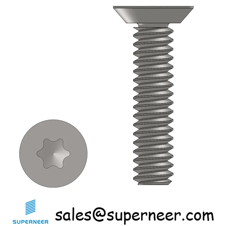 4-40 x 1/2" Flat Head Undercut Torx Machine Screw SUS304 Stainless Steel Inox